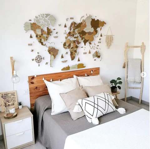 Wooden world map California, 3d wooden world map California, Handmade world map California, Eco friendly wooden world map California, Wooden world map puzzle California, Wooden map with push pins California
