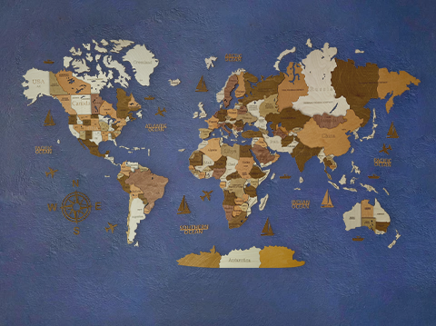 Wooden world map California, 3d wooden world map California, Handmade world map California, Eco friendly wooden world map California, Wooden world map puzzle California, Wooden map with push pins California