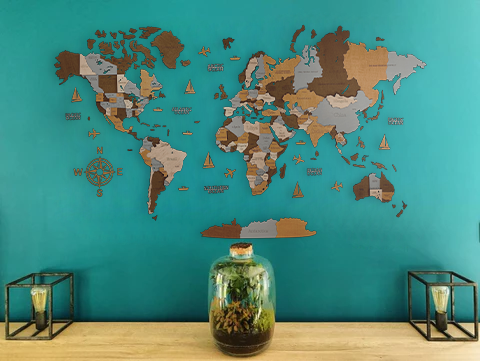 Wooden world map Sahara, 3d wooden world map Sahara, Handmade world map Sahara, Eco friendly wooden world map Sahara, Wooden world map puzzle Sahara, Wooden map with push pins Sahara