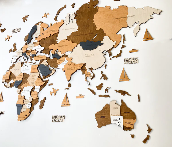 Wooden world map, 3d wooden world map, Handmade world map, Eco friendly wooden world map, Wooden world map puzzle, Wooden map with push pins