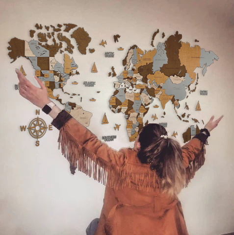Wooden world map Sahara, 3d wooden world map Sahara, Handmade world map Sahara, Eco friendly wooden world map Sahara, Wooden world map puzzle Sahara, Wooden map with push pins Sahara