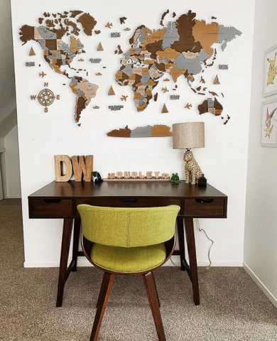 Wooden world map Sahara, 3d wooden world map Sahara, Handmade world map Sahara, Eco friendly wooden world map Sahara, Wooden world map puzzle Sahara, Wooden map with push pins Sahara