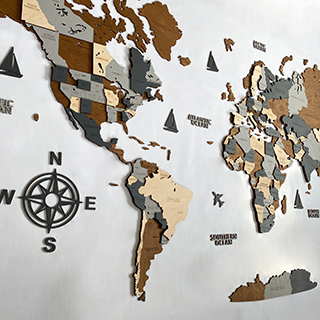 3 stunning examples of colorful walls and a Wooden World Map