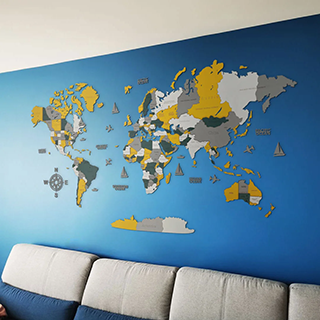 3 stunning examples of colorful walls and a Wooden World Map (Pt.2)