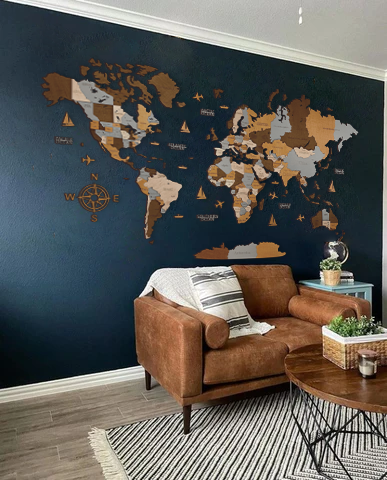 Wooden world map Sahara, 3d wooden world map Sahara, Handmade world map Sahara, Eco friendly wooden world map Sahara, Wooden world map puzzle Sahara, Wooden map with push pins Sahara