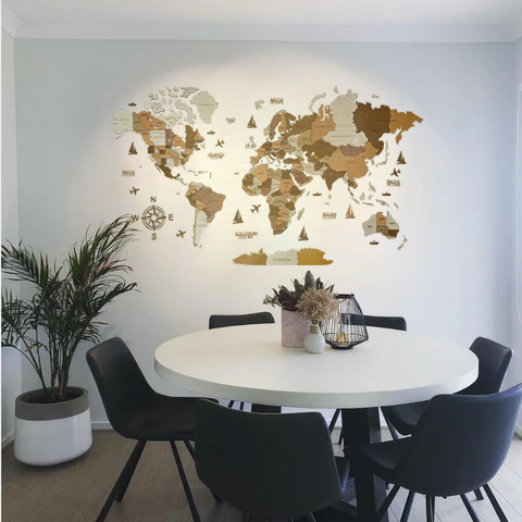 Wooden world map California, 3d wooden world map California, Handmade world map California, Eco friendly wooden world map California, Wooden world map puzzle California, Wooden map with push pins California