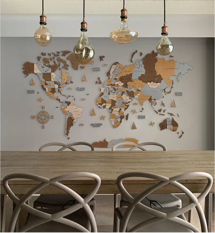 Wooden world map Sahara, 3d wooden world map Sahara, Handmade world map Sahara, Eco friendly wooden world map Sahara, Wooden world map puzzle Sahara, Wooden map with push pins Sahara
