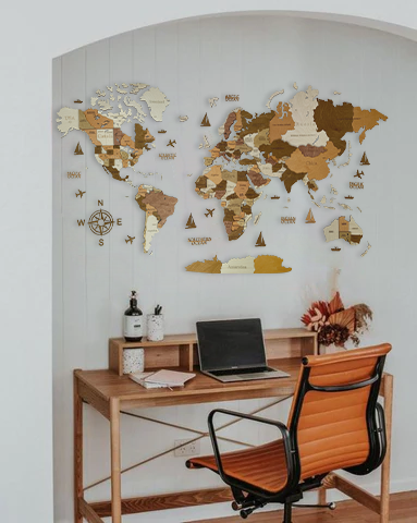 Wooden world map California, 3d wooden world map California, Handmade world map California, Eco friendly wooden world map California, Wooden world map puzzle California, Wooden map with push pins California