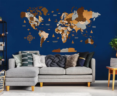 Wooden world map Sahara, 3d wooden world map Sahara, Handmade world map Sahara, Eco friendly wooden world map Sahara, Wooden world map puzzle Sahara, Wooden map with push pins Sahara
