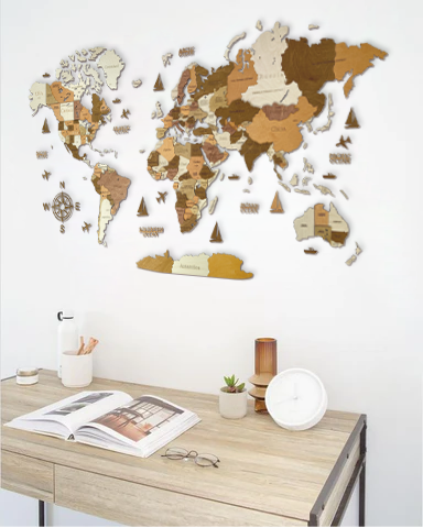 Wooden world map California, 3d wooden world map California, Handmade world map California, Eco friendly wooden world map California, Wooden world map puzzle California, Wooden map with push pins California