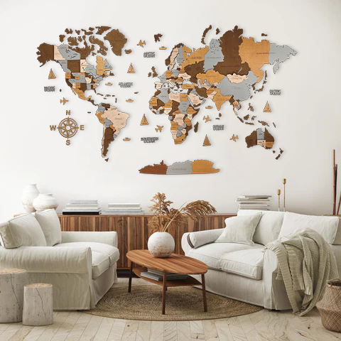 Wooden world map Sahara, 3d wooden world map Sahara, Handmade world map Sahara, Eco friendly wooden world map Sahara, Wooden world map puzzle Sahara, Wooden map with push pins Sahara