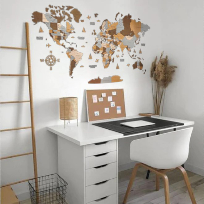 Wooden world map Sahara, 3d wooden world map Sahara, Handmade world map Sahara, Eco friendly wooden world map Sahara, Wooden world map puzzle Sahara, Wooden map with push pins Sahara