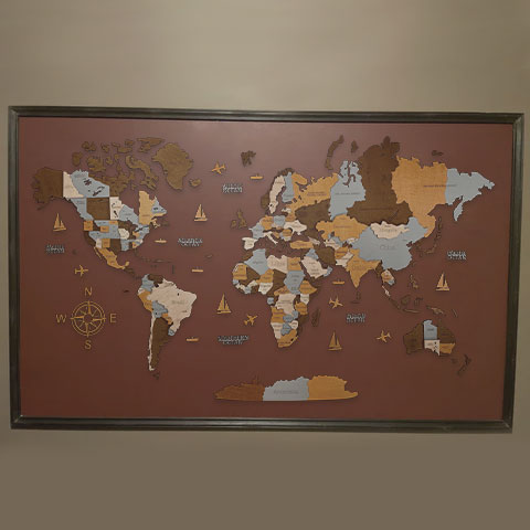 Wooden world map Sahara, 3d wooden world map Sahara, Handmade world map Sahara, Eco friendly wooden world map Sahara, Wooden world map puzzle Sahara, Wooden map with push pins Sahara