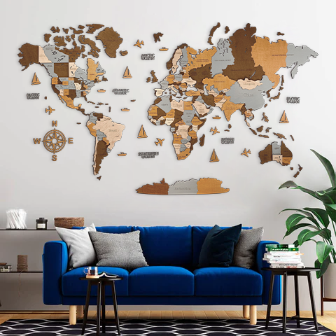 Wooden world map Sahara, 3d wooden world map Sahara, Handmade world map Sahara, Eco friendly wooden world map Sahara, Wooden world map puzzle Sahara, Wooden map with push pins Sahara