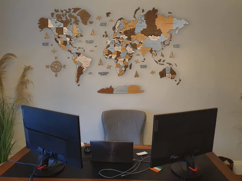 Wooden world map Sahara, 3d wooden world map Sahara, Handmade world map Sahara, Eco friendly wooden world map Sahara, Wooden world map puzzle Sahara, Wooden map with push pins Sahara