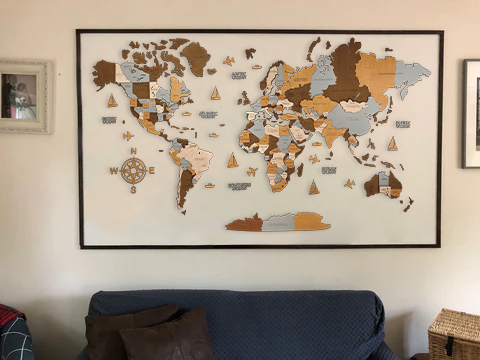 Wooden world map Sahara, 3d wooden world map Sahara, Handmade world map Sahara, Eco friendly wooden world map Sahara, Wooden world map puzzle Sahara, Wooden map with push pins Sahara