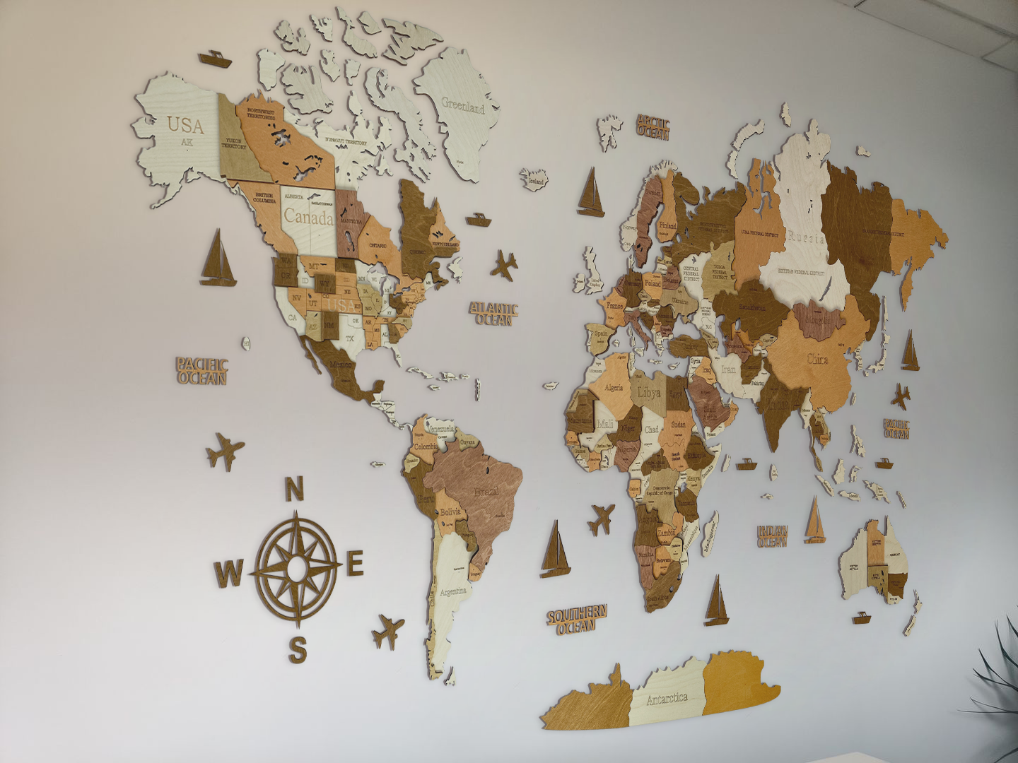Wooden world map California, 3d wooden world map California, Handmade world map California, Eco friendly wooden world map California, Wooden world map puzzle California, Wooden map with push pins California