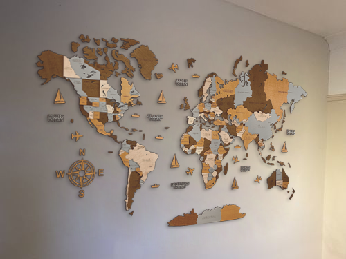 Wooden world map Sahara, 3d wooden world map Sahara, Handmade world map Sahara, Eco friendly wooden world map Sahara, Wooden world map puzzle Sahara, Wooden map with push pins Sahara