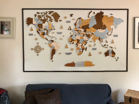 Wooden world map Sahara, 3d wooden world map Sahara, Handmade world map Sahara, Eco friendly wooden world map Sahara, Wooden world map puzzle Sahara, Wooden map with push pins Sahara