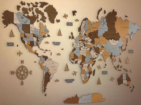 Wooden world map Sahara, 3d wooden world map Sahara, Handmade world map Sahara, Eco friendly wooden world map Sahara, Wooden world map puzzle Sahara, Wooden map with push pins Sahara
