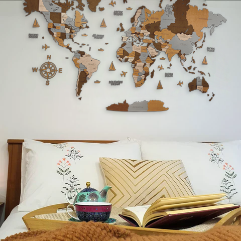 Wooden world map Sahara, 3d wooden world map Sahara, Handmade world map Sahara, Eco friendly wooden world map Sahara, Wooden world map puzzle Sahara, Wooden map with push pins Sahara